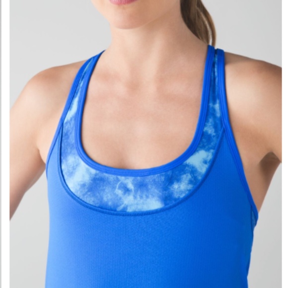 Lululemon Minimalist Tank Pipe Dream Blue Mini Tidal Trip 6 - Picture 1 of 12